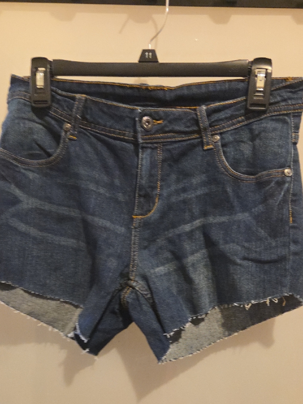 Denim Cutoff Shorts - Dark Blue